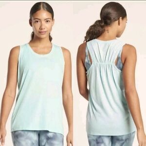 Athleta Light Blue Sleeveless loose fit Racerback Tank Top Size Small